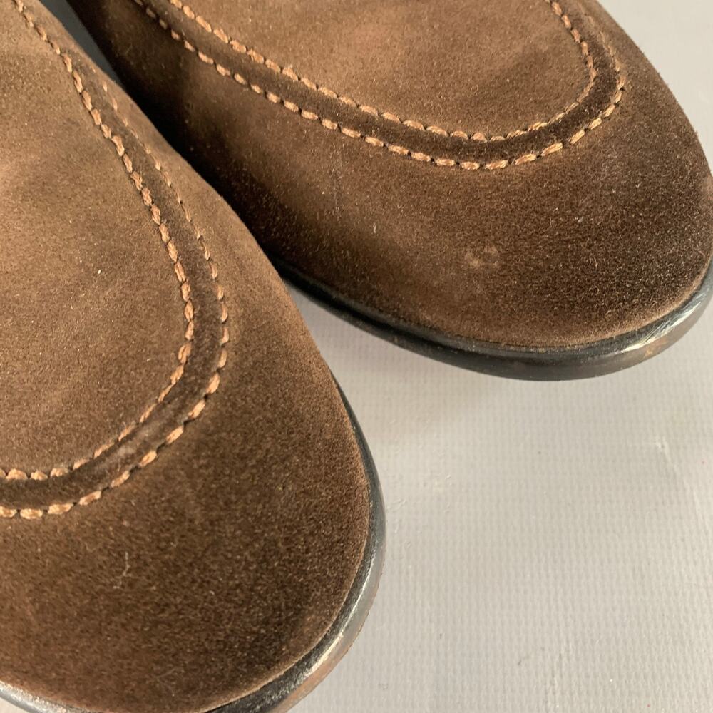 GUCCI Size 10 Chocolate Brown Suede Tassels Loafers - Picture 10 of 10